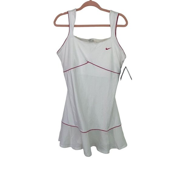 Nike Dri Fit Womens Wimby Tennis Dress Size XL White Red Serena Williams New - Picture 9 of 11